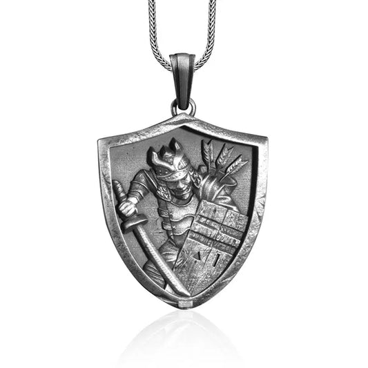 Japanese Warrior Silver Necklace