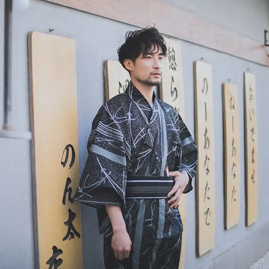 Stripes Dots Traditional Men Kimono